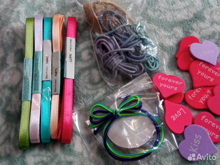 Лента флористическая, атласная, кружево, фетр