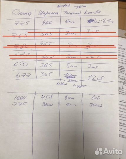 Стекла разных размеров