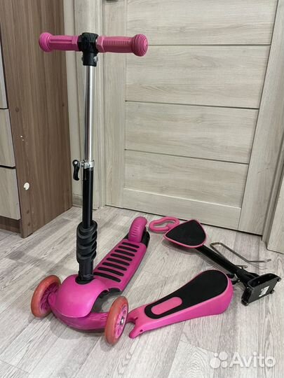 Самокат детский с сиденьем и ручкой