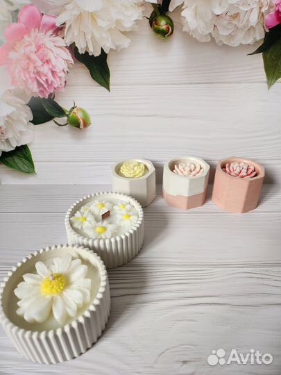 Свечи с цветами