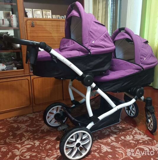 Коляска для двойни bebetto 42 + Peg-Perego