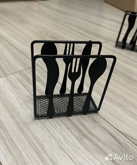 Цена за 2 штуки. Салфетница металлическая черная