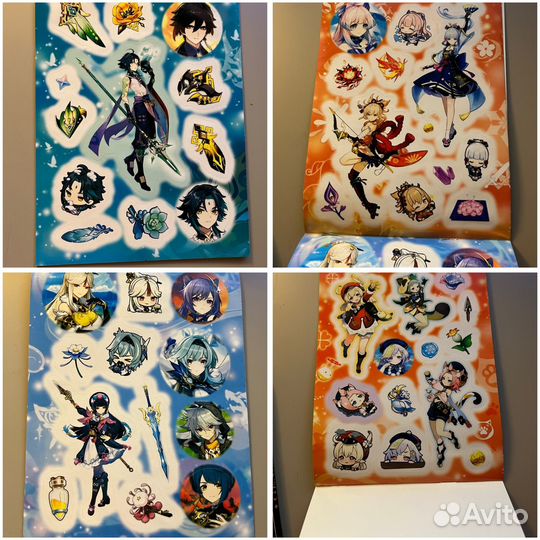 Карты и наклейки по Genshin Impact