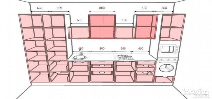 Модульная кухня в наличии любой размер