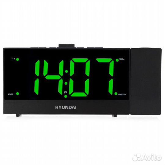 Радиочасы hyundai H-RCL243 LCD, цифровые FM черный