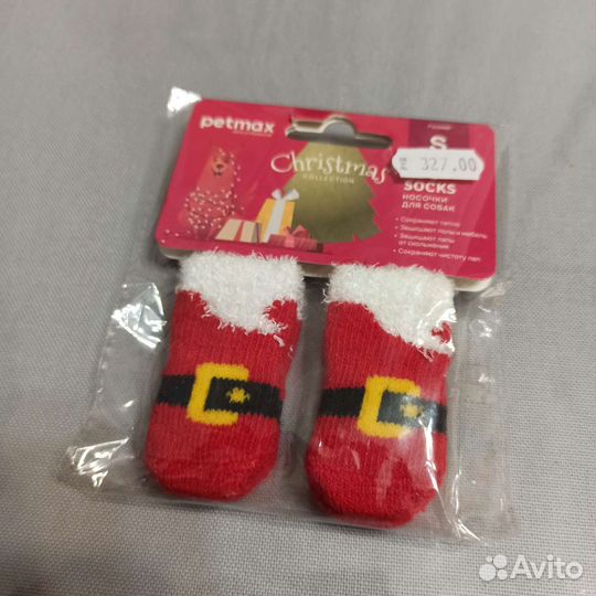 Шапка, носки, галстук бабочка новогодние для собак