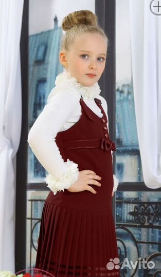 Сарафан бордо.Маленькая леди р.152 и р.158