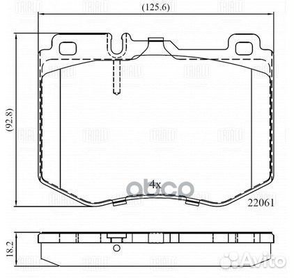 Колодки торм. для а/м Mercedes C (W205) (14) д