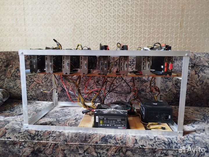 Майнинг ферма на 8 видеокартах