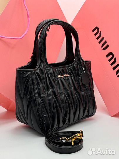 Стёганая сумка тоут MIU MIU натуральная кожа