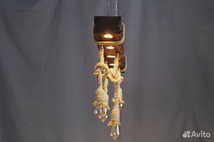 Светильник деревянный подвесной Лофт Loft