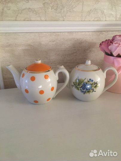Чайники заварочные фарфоровые СССР