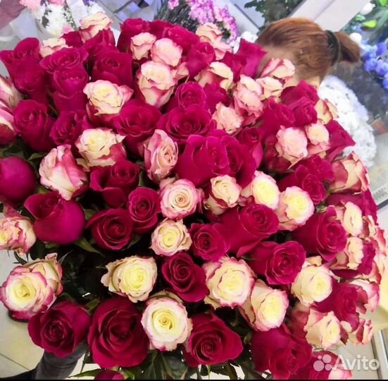 Цветы розы букет