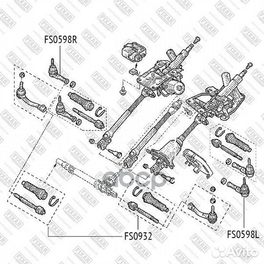 Наконечник рулевой тяги левый лев FS0598L F