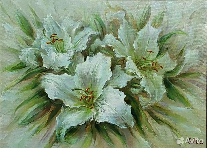 Картина маслом цветы