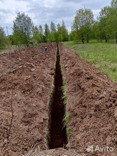 Копка траншей септики вручную