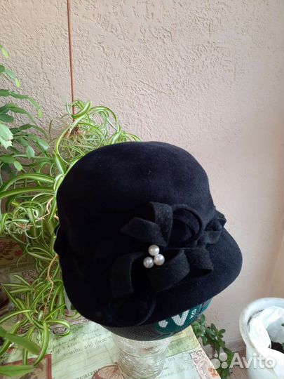 Шляпа женская велюр