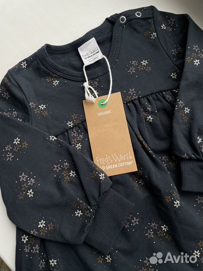 Платье новое 74-80 / 9-12 мес Green Cotton