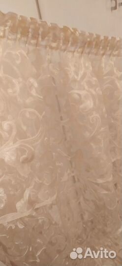Тюль для зала или гостиной шампань