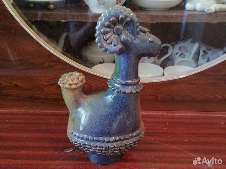 Статуэтка барашек майолика,обливная керамика