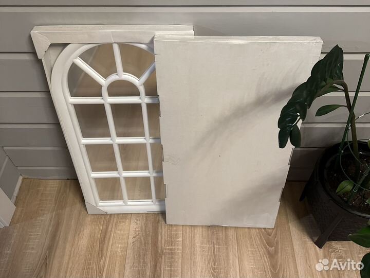 Зеркало арочное окно 2 шт белое 71*38 см