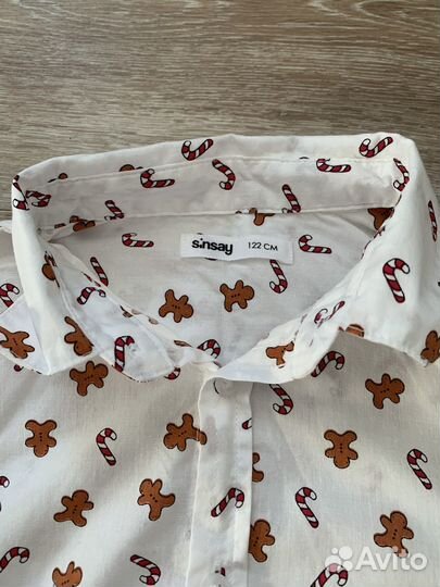 Рубашка новогодняя 122 для мальчика