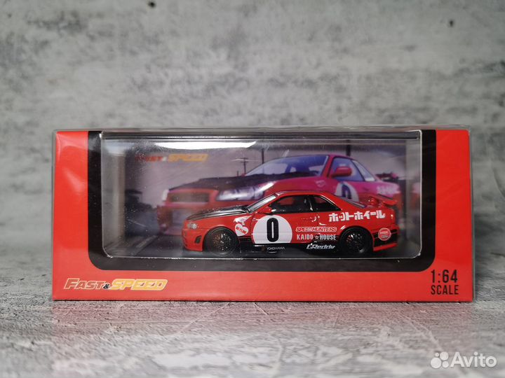 Nissan Skyline gt-r 34 форсаж модель 1:64
