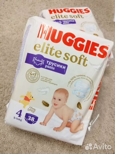 Подгузники трусики huggies elite soft 4