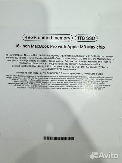 MacBook Pro 16 M3 Max 48Gb 1Tb Space Black