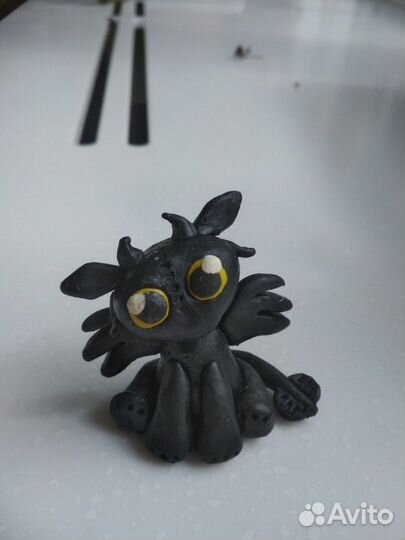 Дракон фигурка из пластилина, ручная работа