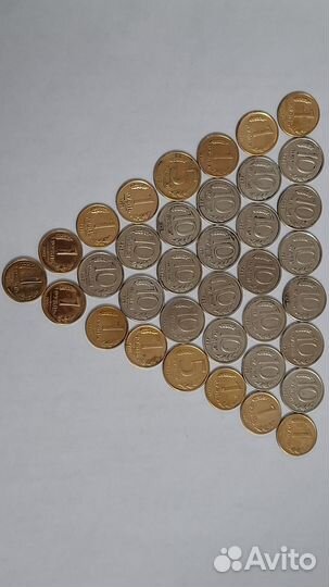 Российские монеты 100р, 50р, 20р, й0р, 5р, 1р