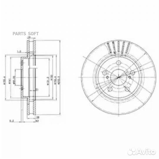 Delphi BG3187 BG3187 диск тормозной передний\ Toyo