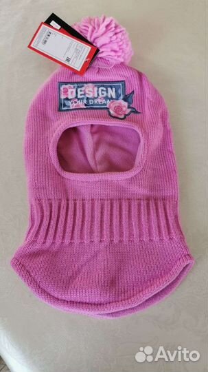 Шапка шлем для девочки, 50-51