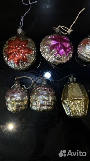 Елочные игрушки из стекла СССР подвесы