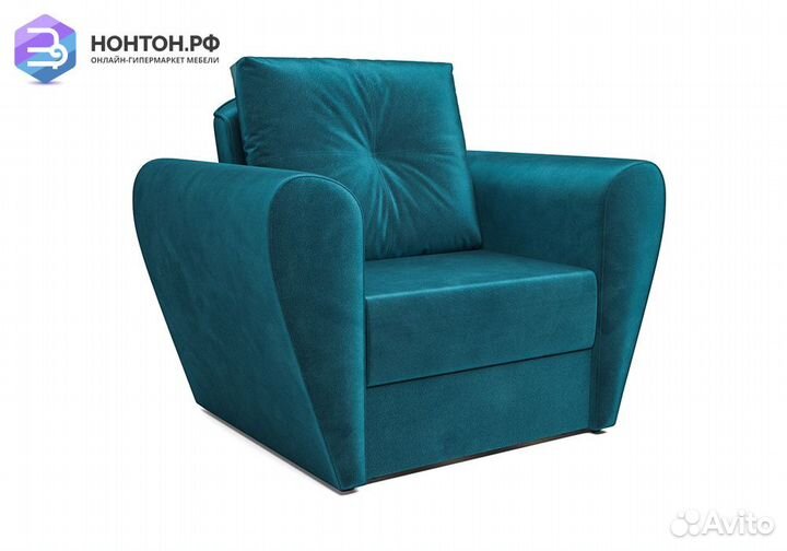 Кресло выкатное Квартет вельвет бирюзовый