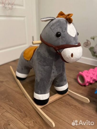 Детская качалка лошадь мягкая