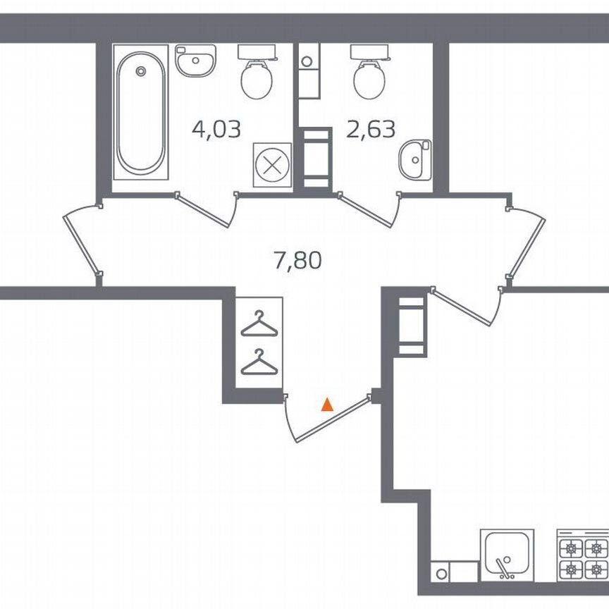 2-к. квартира, 69 м², 4/15 эт.