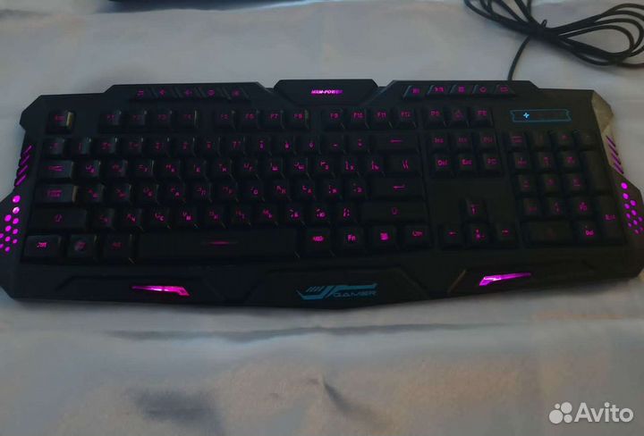 Игровая клавиатура с подсветкой, 3 цвета