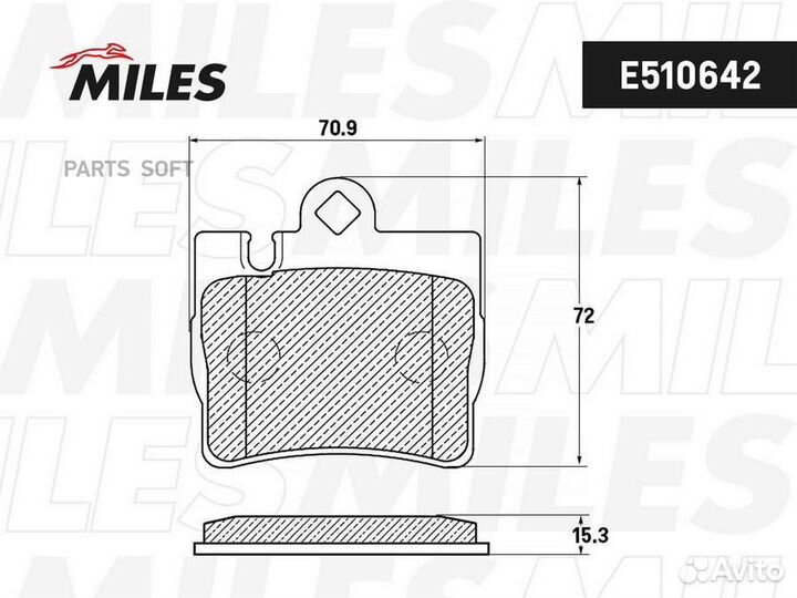 Miles E510642 Колодки тормозные mercedes W220 S320