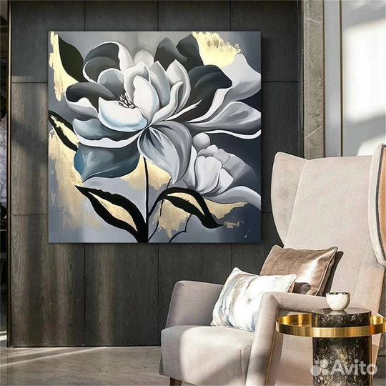 Картина пион с поталью