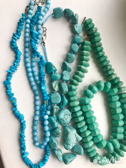 Нитки бус из натуральных камней