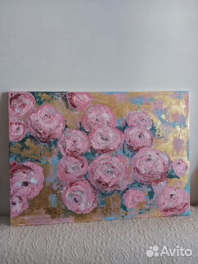 Картина абстракция. Цветы