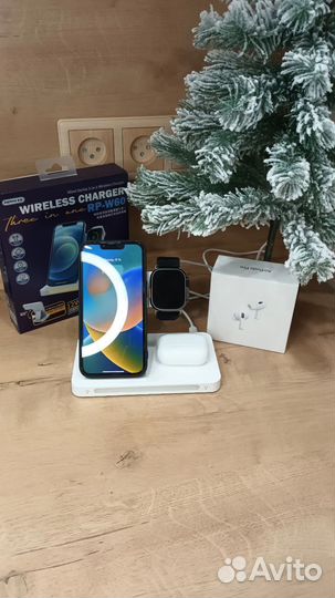 Беспроводная зарядка Wireless Charger 3 in 1