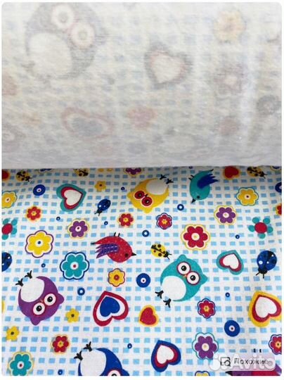 Фланель цветная, совы,160 см*170 гр, рулон 50 м