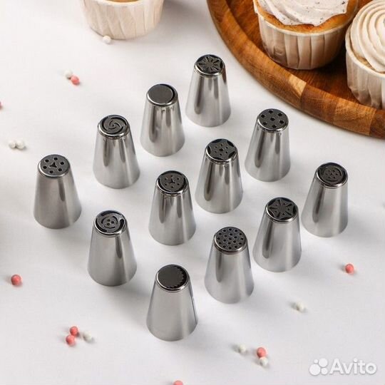 Набор насадок кондитерских Доляна, 12 шт, d2,8 см