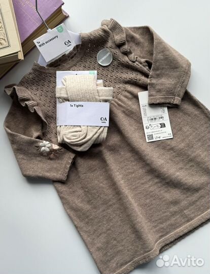 Новое платье с колготками C&A 62