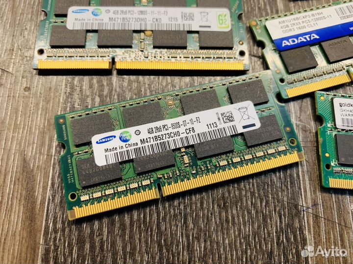 Оперативная память SO-dimm DDR3 4GB в асортименте