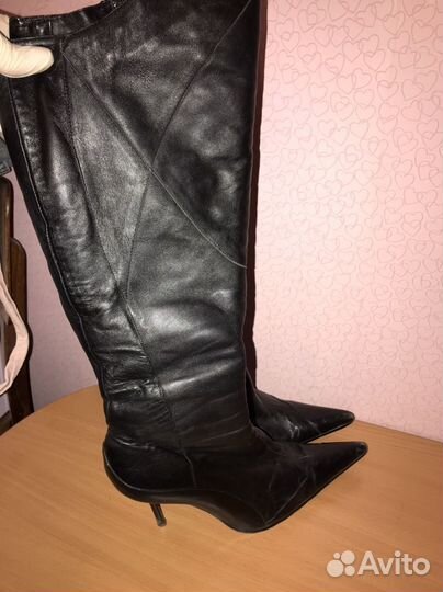 Кожаные остроносые сапоги y2k Calipso