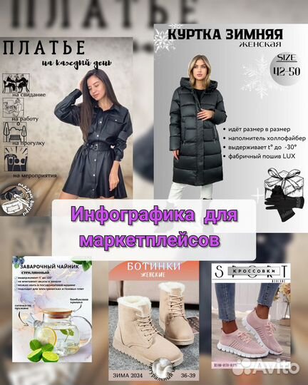 Инфографика для маркетплейсов дизайн карточек