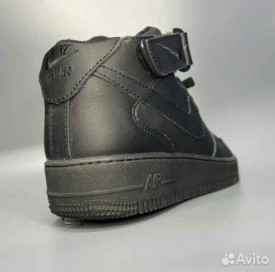 Кроссовки Nike Air Force 1 Mid Black Люкс